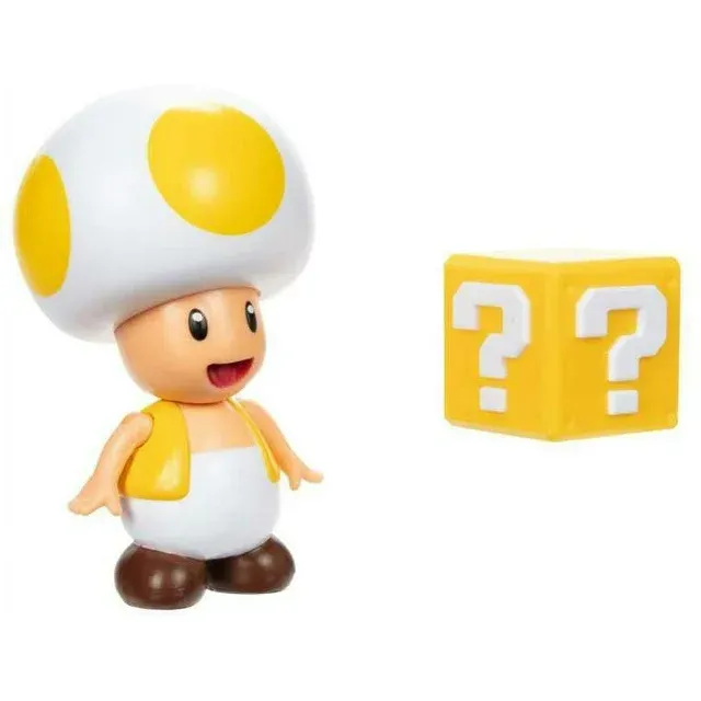 Photo 1 of SUPER MARIO 4INCH Yellow Toad with Question Block
