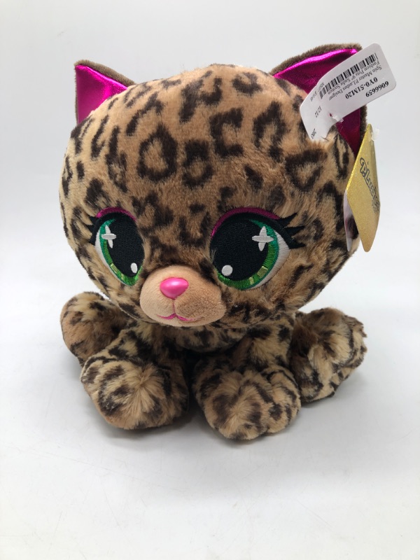 Photo 2 of P.Lushes Designer Fashion Pets Sadie Spotson Leopard Cat Plush, Premium Stuffed Animal, Black and Pink, 9”
