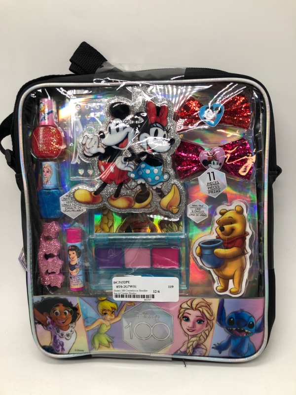 Photo 2 of Disney 100 - Townley Girl Makeup Filled Drawstring Backpack with Mirror includes Lip Gloss, Nail Polish, Hair Bow & more! for Kids Girls, Ages 3+ perfect for Parties, Sleepovers & Makeovers
