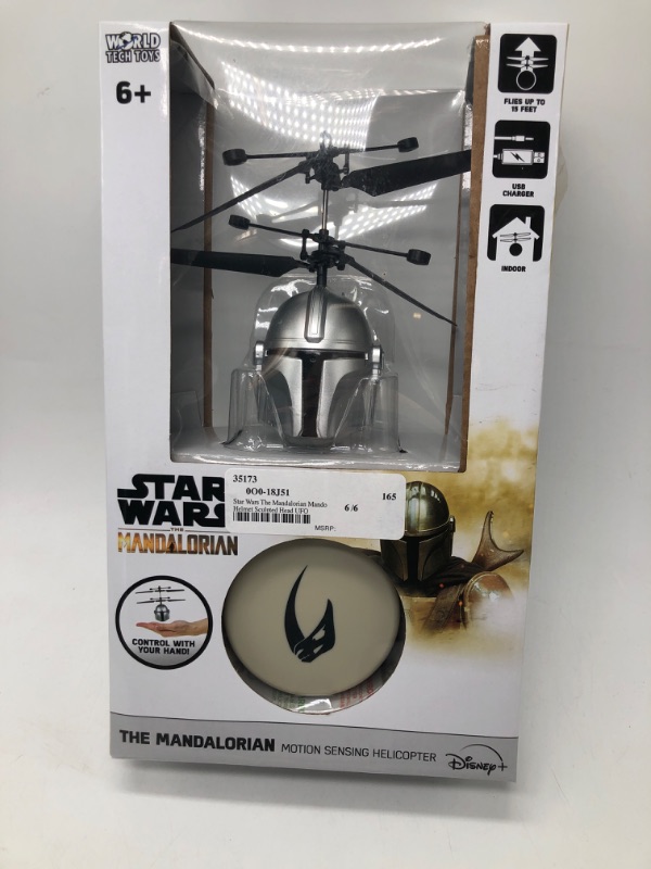 Photo 3 of Star Wars The Mandalorian Mando Helmet Sculpted Head UFO Helicopter
