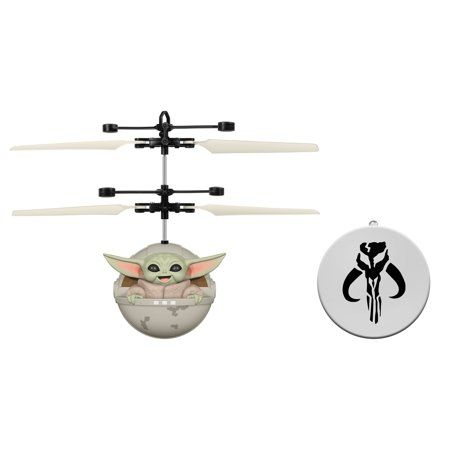 Photo 1 of World Tech Toys Star Wars the Mandalorian Baby Yoda the Child Sculpted Head UFO Helicopter
