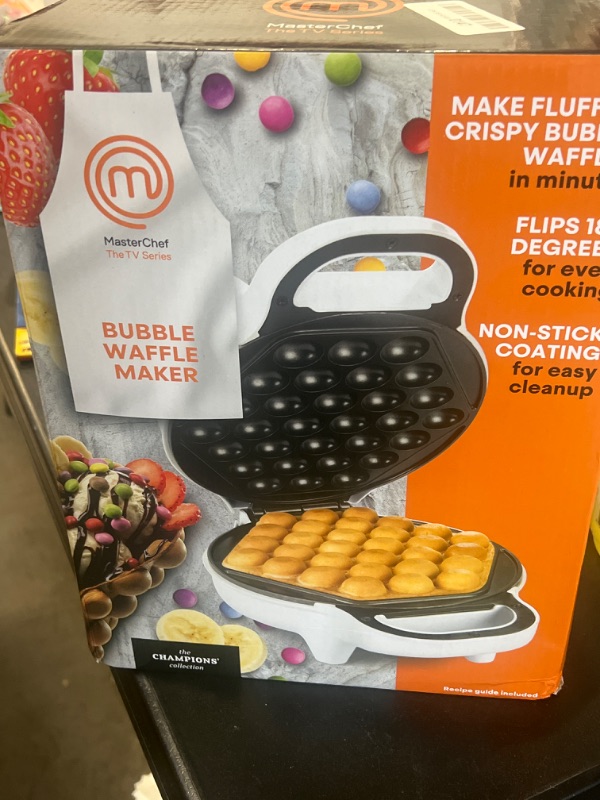 Photo 2 of MasterChef Bubble Waffle Maker- Electric Non stick Hong Kong Egg Waffler Iron Griddle w FREE Recipe Guide-Homemade Breakfast, Non-Stick Appliance & Treats Desserts Under 5 Minutes, Fun Birthday Gift
