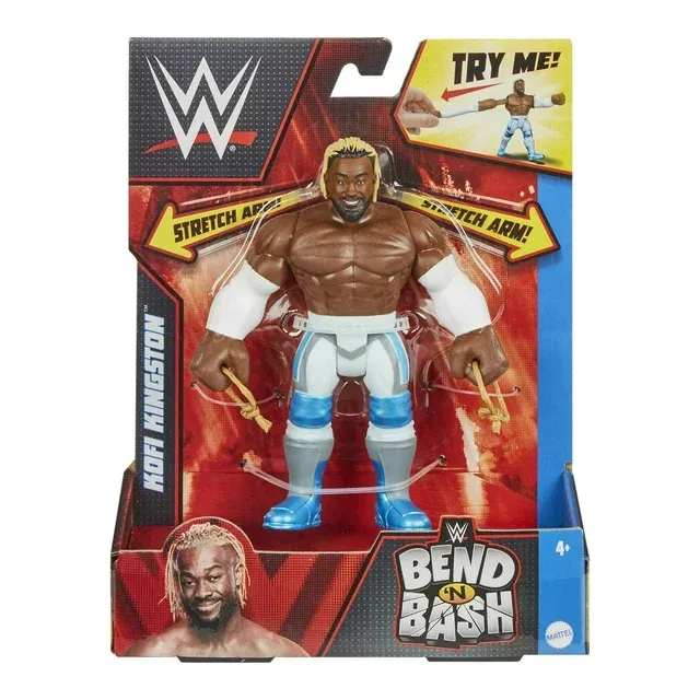 Photo 2 of WWE Bend ‘n Bash Kofi Kingston Action Figure 5.5-Inch Collectible for Ages 4 Years Old & up
