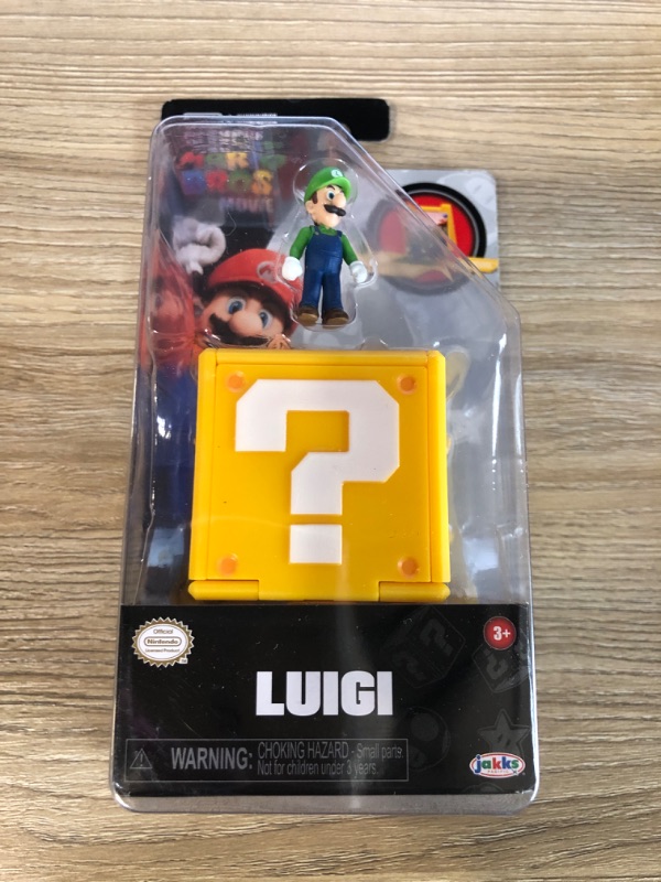 Photo 3 of The Super Mario Bros. Movie 1.25 Inch Mini Luigi Figure with Question Block
