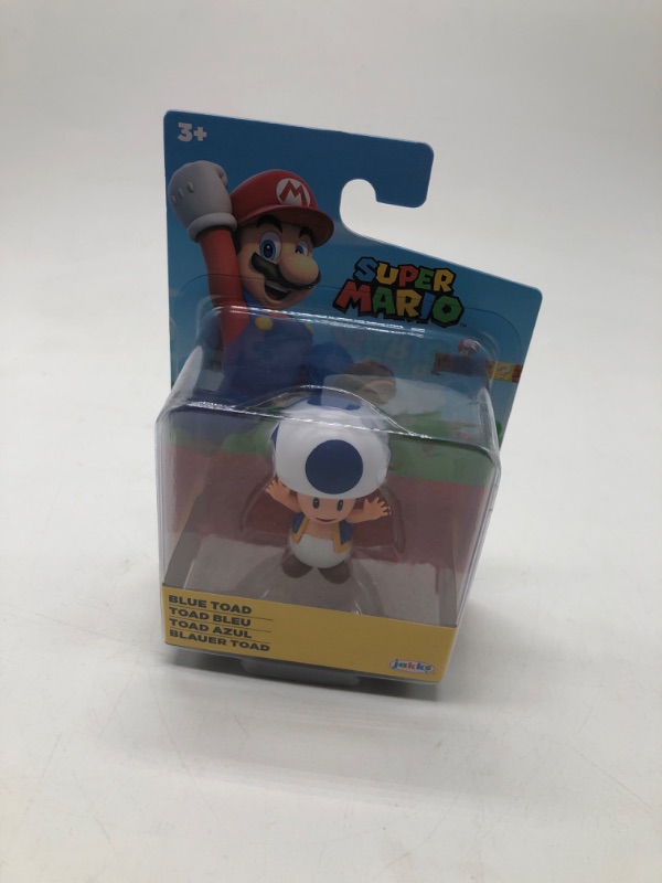 Photo 2 of World of Nintendo Super Mario Blue Toad Mini Figure
