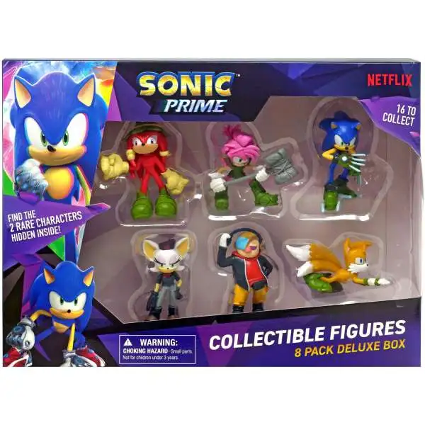 Photo 1 of Sonic The Hedgehog Prime Collectible Figures Sonic, Knuckles, Amy, Rouge, Dr. Dont, Tails & 2x Rare Surprise Characters Mini Figure 8-Pack
