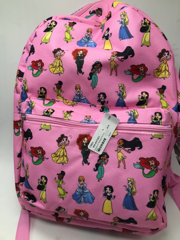 Photo 2 of Disney Princess All Over Print Large 16" Backapack Pink
