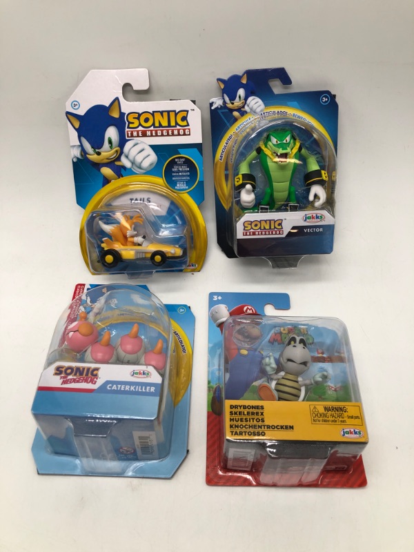 Photo 1 of 4 Pack Sonic & Mario Figurines 