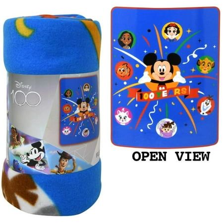 Photo 2 of Collections Etc Mickey 100 Years of Disney 5-Foot Throw Blanket
