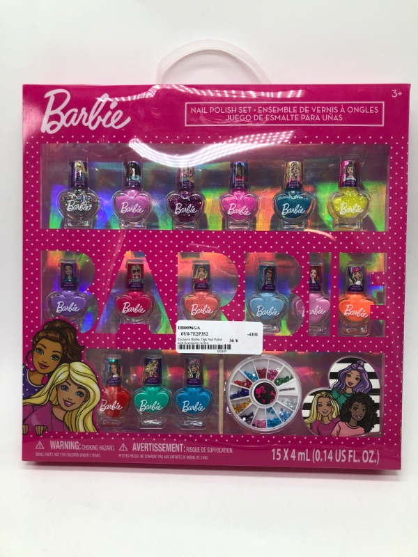 Photo 2 of Barbie - Townley Girl Non-Toxic Peel-off Nail Polish Set, Toy and Gift for Girls Ages 3+, 15 CT
