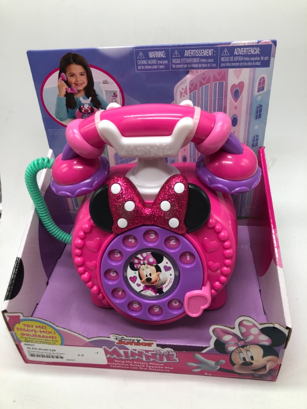 Photo 2 of Disney Junior Minnie Mouse Ring Me Rotary Pretend Play Phone Lights and Sounds Kids Toys for Ages 3 up
