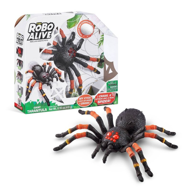 Photo 1 of Robo Alive Giant Tarantula by ZURU Battery-Powered Robotic Interactive Electronic Spider That Moves and Crawls Comes with Web Slime Prankst Toys for
