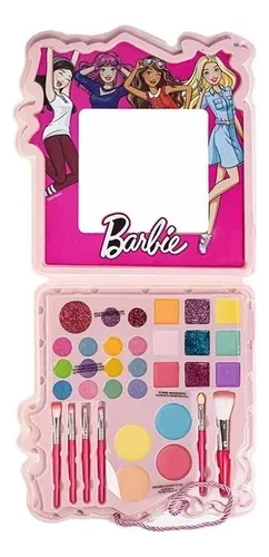 Photo 2 of Barbie - Townley Girl Soft Case Vanity Set Includes Lip Gloss, Face Shimmer, Body Glitter, Cheek Shimmer, & Accessories Ages 3+ Perfect for Parties, S
