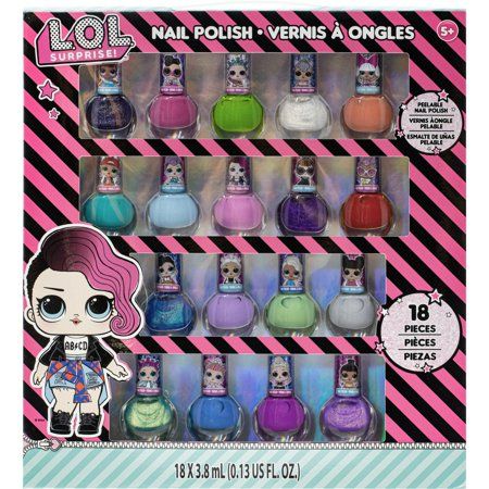 Photo 1 of L.O.L Surprise! Townley Girl Non-Toxic Peel-off Nail Polish Set for Girls Ages 5+ 18 CT
