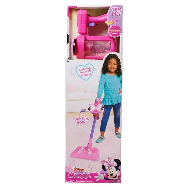 Photo 3 of Disney Junior Minnie Mouse Sparkle N Clean Play Vacuum with Lights and Sounds Pretend Play Officially Licensed Kids Toys for Ages 3 up Gifts and P
