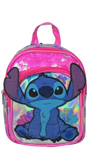 Photo 1 of Disney Stitch Floral Mini 8 Inches Deluxe Backpack with Sequins
