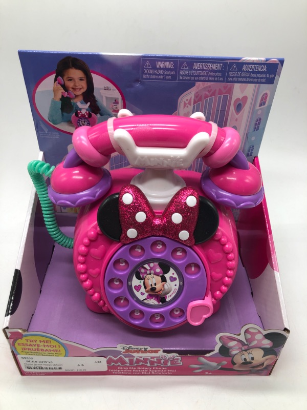 Photo 2 of Disney Junior Minnie Mouse Ring Me Rotary Pretend Play Phone Lights and Sounds Kids Toys for Ages 3 up
