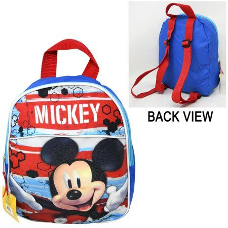 Photo 2 of Disney Kids Mickey Mouse Backpack 11 Mini Toddler Boys Girls Red Blue
