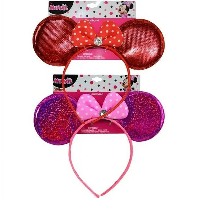 Photo 1 of 2 Pack Foil Minnie Mouse Headbands 