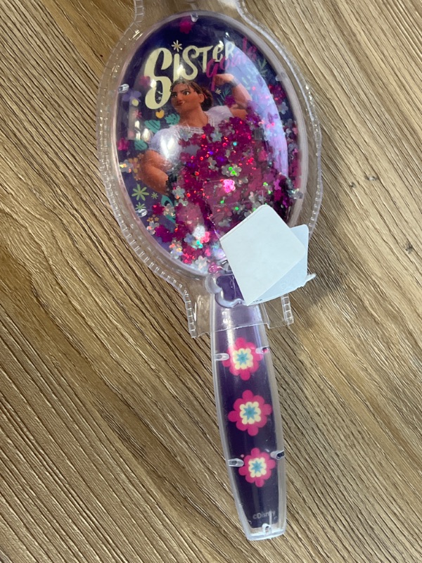 Photo 2 of Disney Encanto Hair Brush with Floating Confetti, Purple