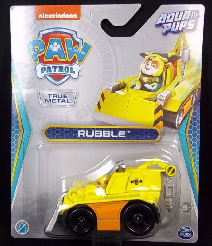 Photo 2 of PAW Patrol Aqua Pups True Metal Rubble 1:55 Scale Die-Cast Toy Car for Ages 3 and up
