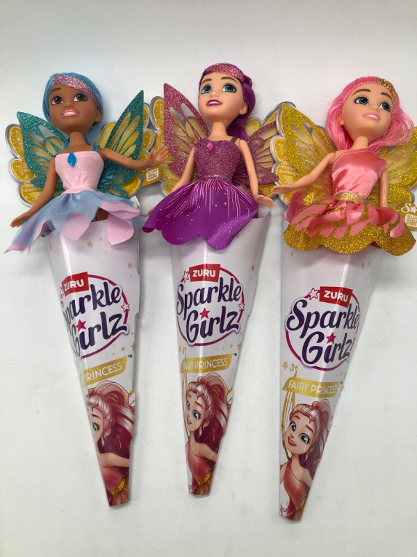 Photo 2 of 3 Pack Sparkle Girlz Fairy Cone Doll by ZURU - Assorted*
