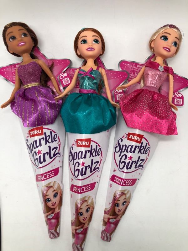 Photo 2 of Sparkle Girlz Princess Cone Dolls 10inch (Assorted) 3 pack 
