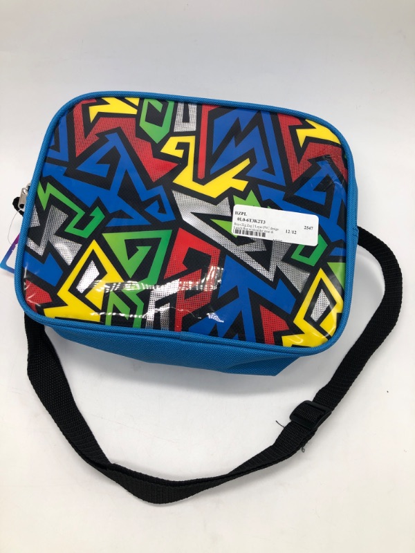 Photo 2 of Boys ZigZag Print Lunch Bag W/strap & PVC Print on 600D Polyester & 4mm Foam
