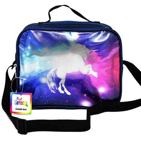 Photo 1 of Girls Unicorn Lunch Bag Insulated with Shoulder Strap Galaxy Universe

