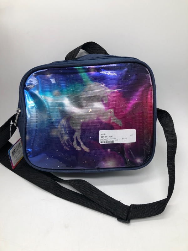 Photo 2 of Girls Unicorn Lunch Bag Insulated with Shoulder Strap Galaxy Universe
