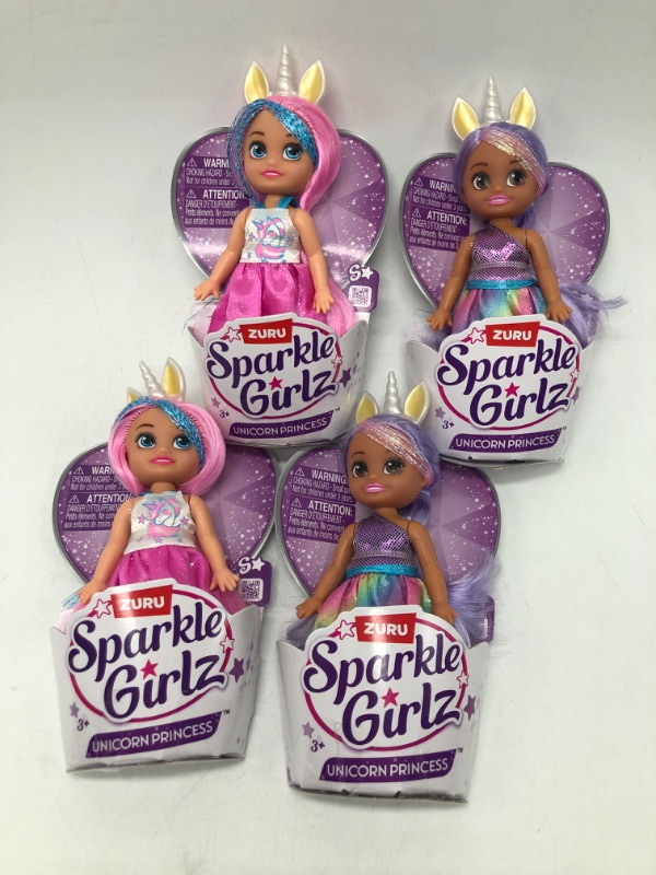 Photo 2 of 4 pack Zuru SPARKLE GIRLZ Mini Cone Dolls