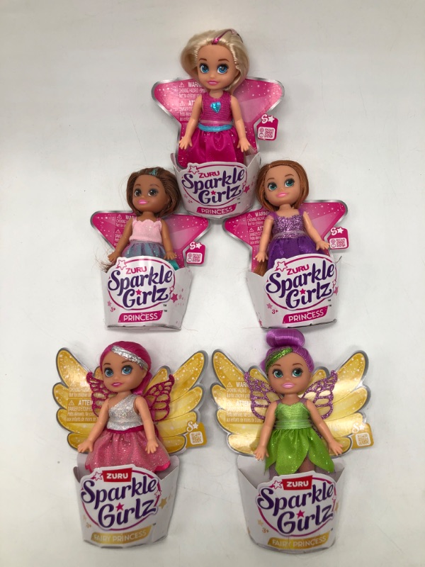 Photo 1 of 5 Pack Zuru SPARKLE GIRLZ Mini Cone Dolls