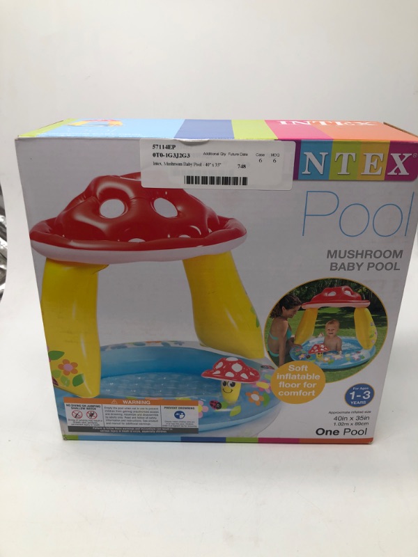 Photo 2 of Intex Inflatable Mushroom Water Play Center Kiddie Baby Swimming Pool Ages 1-3
