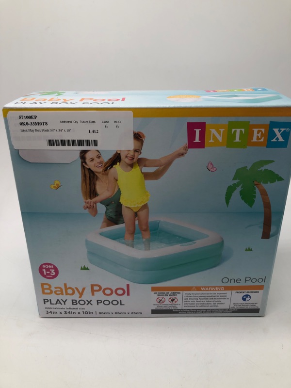 Photo 3 of Intex 33.5 X 33.5 X 9 Inflatable Baby Pool Color May Vary
