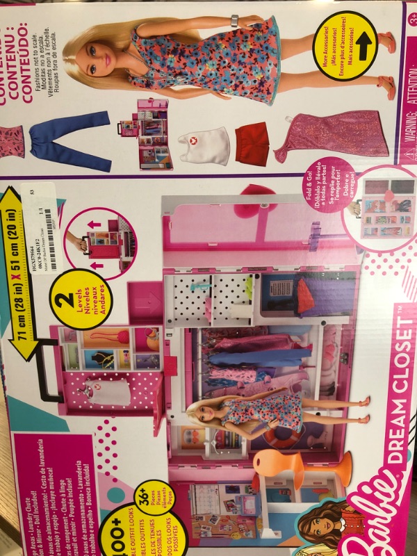 Photo 2 of Mattel MTTHGX57 Barbie Dream Closet Doll & Playset
