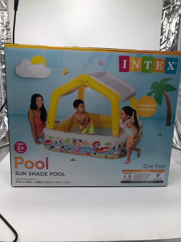 Photo 2 of Intex 5ft X 48in Inflatable Ocean Scene Sun Shade Kids Pool with Canopy