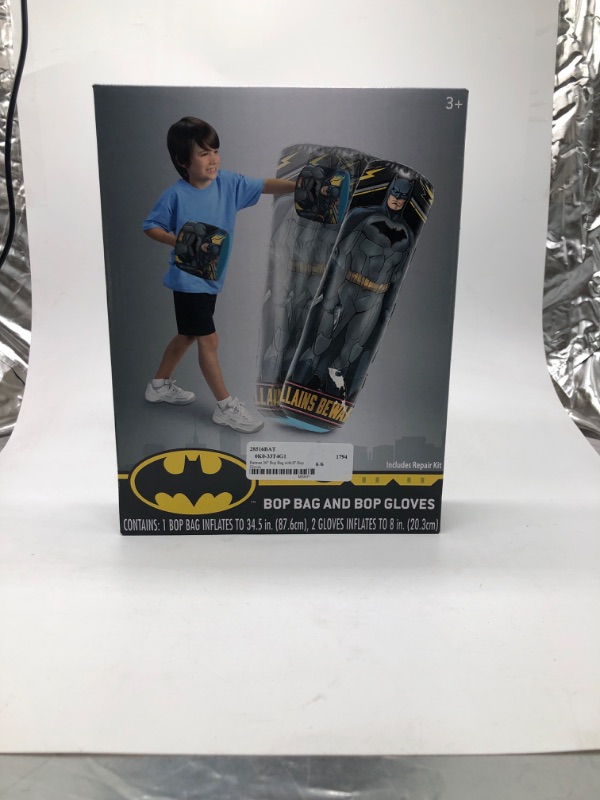 Photo 2 of  Batman Black & Yellow Three-Piece Bop Bag & Gloves Toy Set