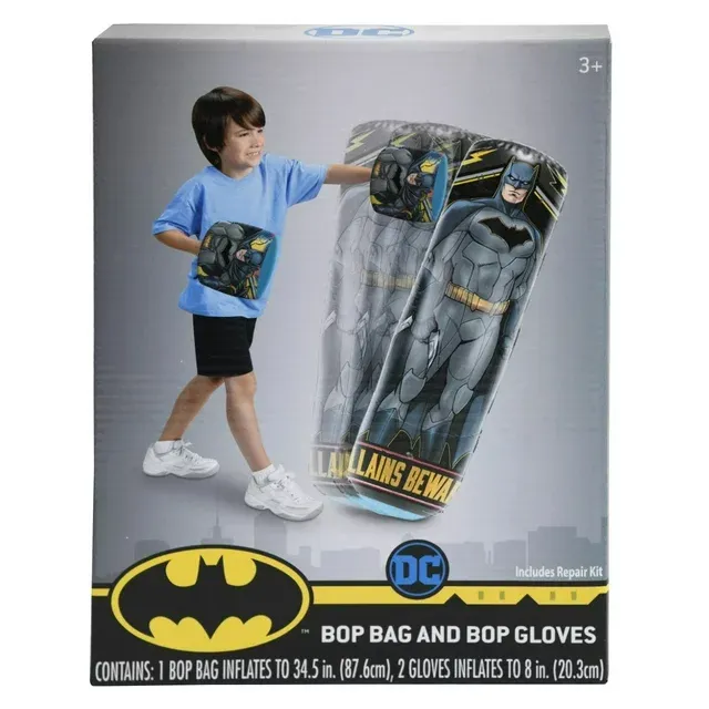 Photo 1 of  Batman Black & Yellow Three-Piece Bop Bag & Gloves Toy Set