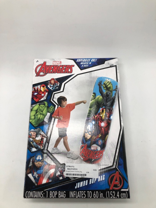 Photo 2 of Avengers Jumbo Bop Bag Kids Super Size Punching Bag 5ft Tall Boys Age 3 and up