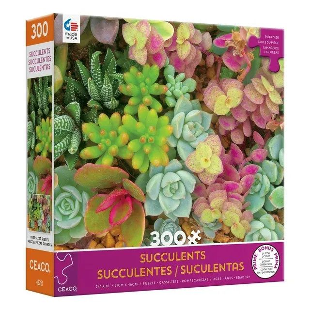 Photo 1 of Ceaco 300pc Bright Succulents - 300 Piece Oversized Jigsaw Puzzle