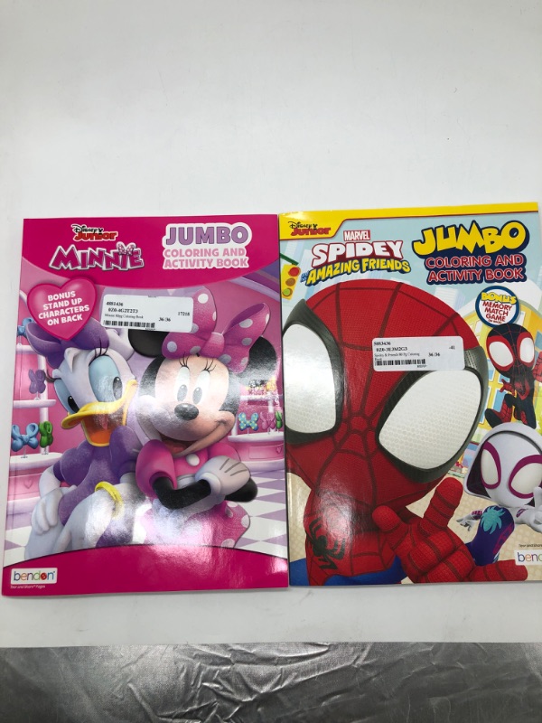 Photo 1 of Minnie mouse and spiderman and friends jumbo coloring books 