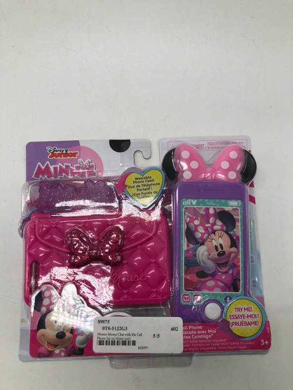 Photo 2 of Disney Junior Minnie Mouse Chat with Me Cell Phone Set, Lights and Realistic Sounds, Includes Strap to Wear Like a Purse