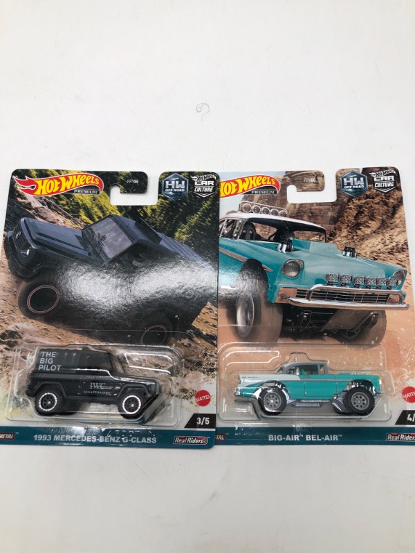 Photo 1 of Hot Wheels HKC72 Car Culture Off Road - 1993 Mercedes-Benz G-Class and Hot Wheels 2023 Premium Car Culture HW OFF ROAD BIG-AIR BEL-AIR