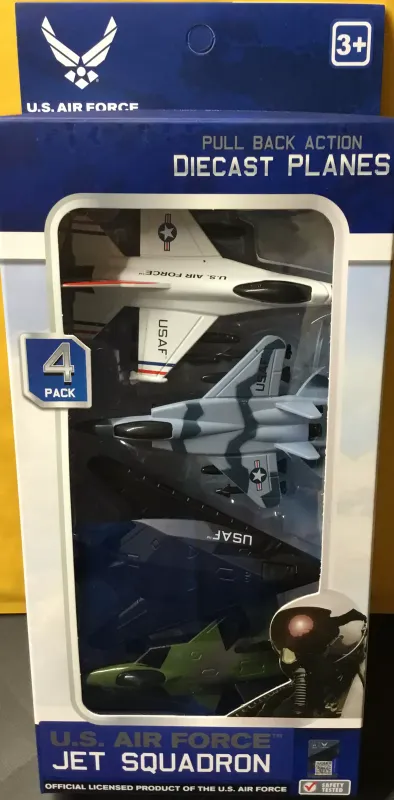 Photo 1 of 4 Pack Diecast Planes U.S. Air Force Jet Squadron 
