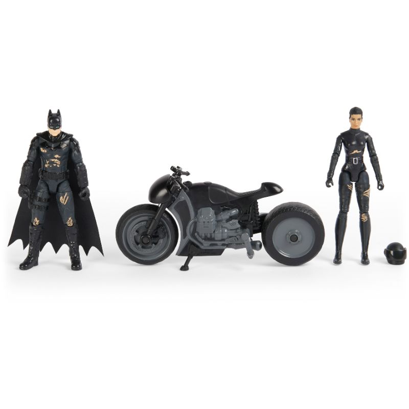 Photo 1 of DC Comics Batman and Selina Kyle Chase Pack with 2 Figures and Bike
