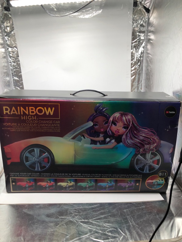 Photo 2 of Rainbow High Color Change Car - Convertible Vehicle, 8-In-1 Light-Up, Multicolor, Fits 2 Fashion Dolls- Great Toy Gift for Girls Ages 6-12+
