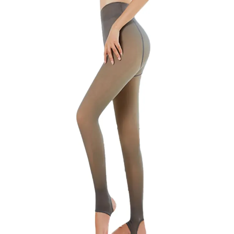 Photo 1 of One Size - Fleece Lined Tights Women Sheer Fake Translucent Winter Thermal Pantyhose
 one size