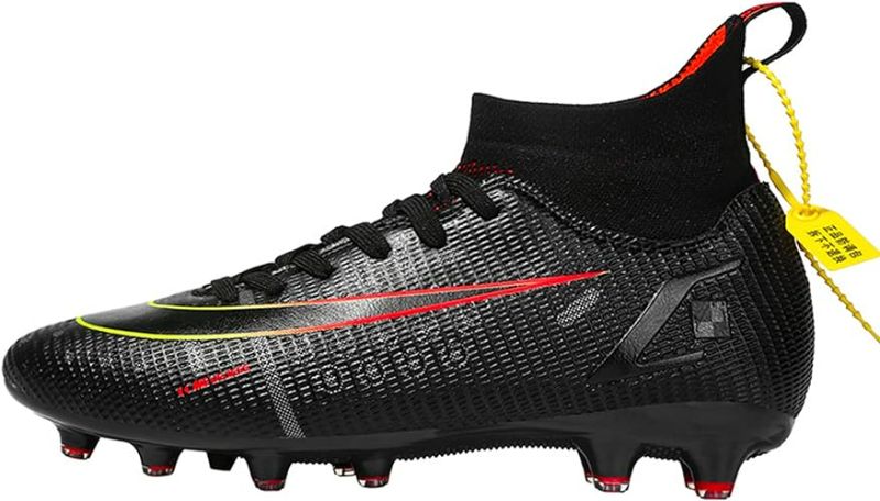 Photo 3 of Size 8 - Men's Soccer Cleats Football Shoes High-Tops Non-Slip Spikes Indoor Outdoor Firm Ground Turf Sports Athletic Combat Boots
