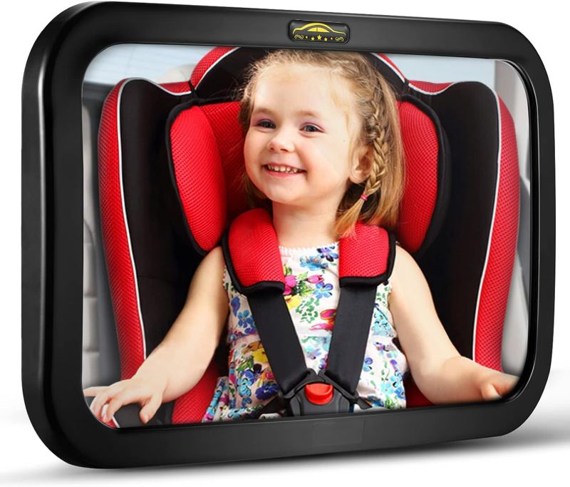 Photo 2 of Baby Car Mirror, DARVIQS Car Seat Mirror, Safely Monitor Infant Child in Rear Facing Car Seat, Wide View Shatterproof Adjustable Acrylic 360°for Backseat, Crash Tested and Certified for Safety
