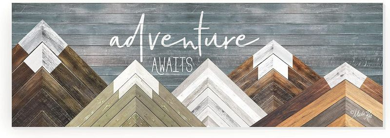 Photo 1 of Adventure Awaits Wood Rustic Style Wall Décor Sign 6x18
